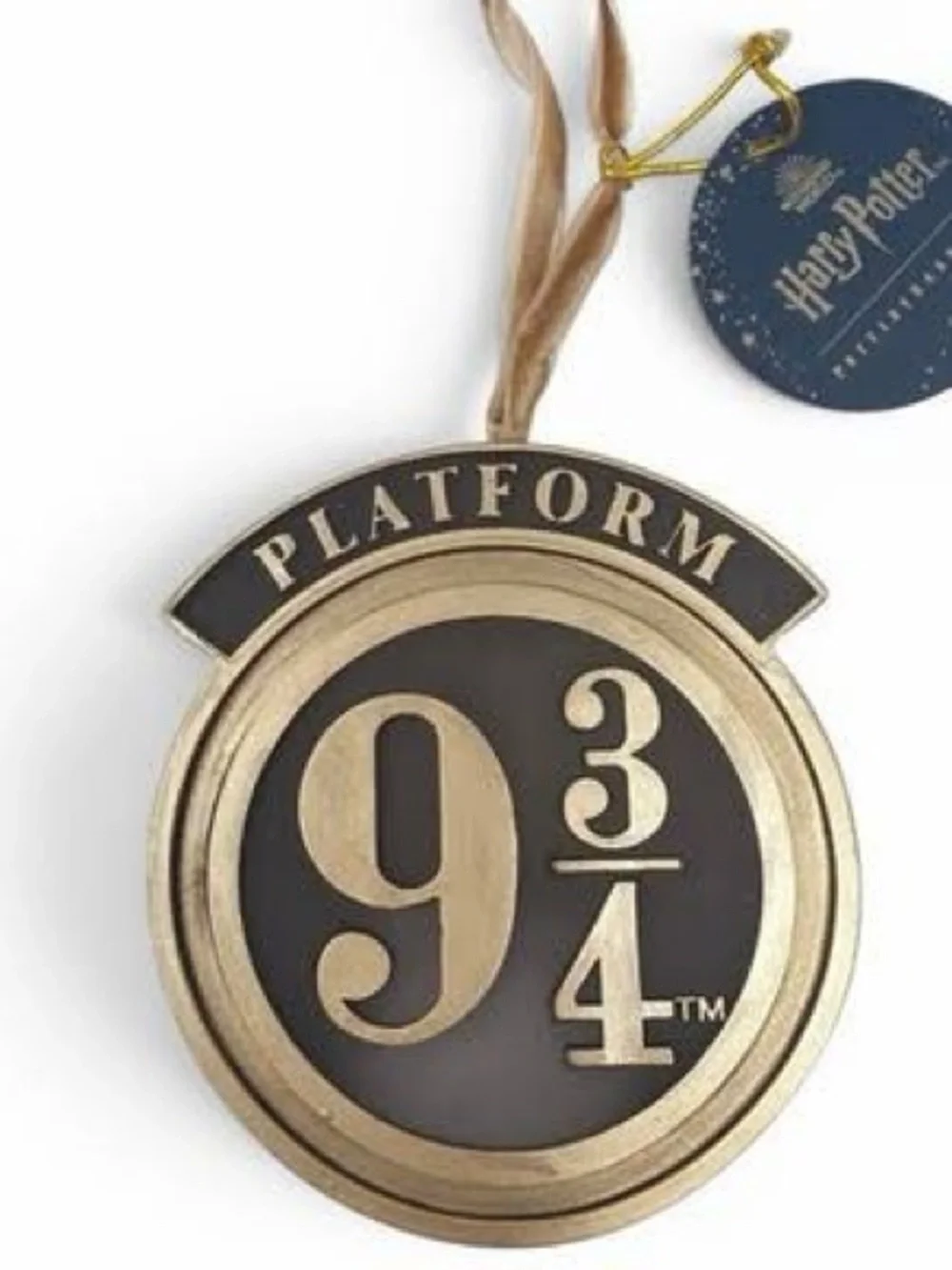 Pottery Barn Teen Harry Potter Platform 9 3/4 Gold Hanging Holiday Ornament BNIB